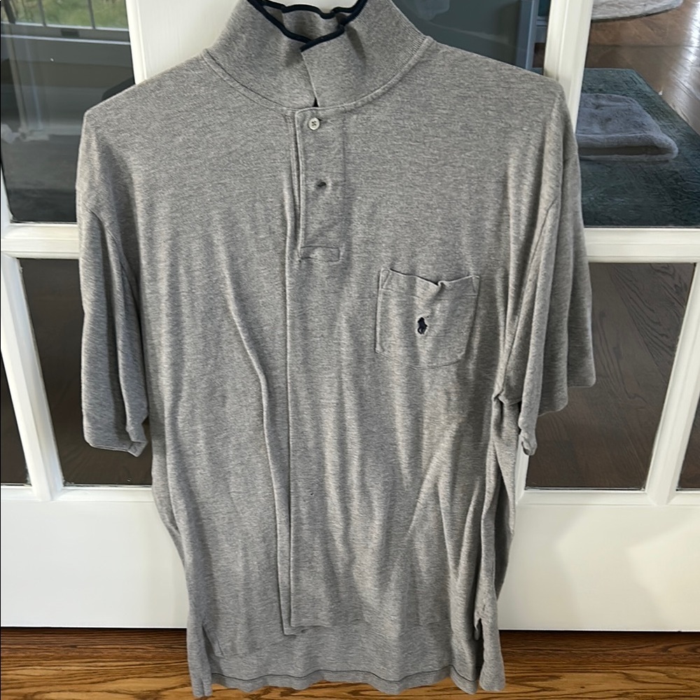 Ralph Lauren Gray Polo Shirt with Classic Collar